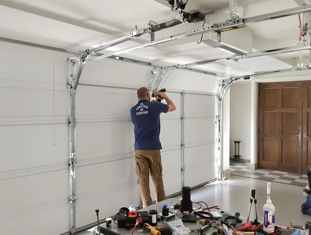 Uxbridge Garage Door Repair certified technician performing precision garage door repair in Uxbridge