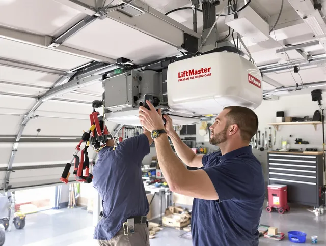 Uxbridge Garage Door Repair technician performing advanced diagnostics on garage opener in Uxbridge